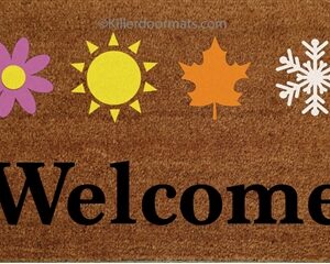 Welcome Four Seasons Custom Handpainted Doormat by Killer Doormats