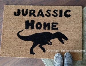 Jurassic Home Custom Handpainted Welcome Doormat by Killer Doormats