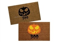 Boo Pumpkin Custom Handpainted Holiday Doormat by Killer Doormats